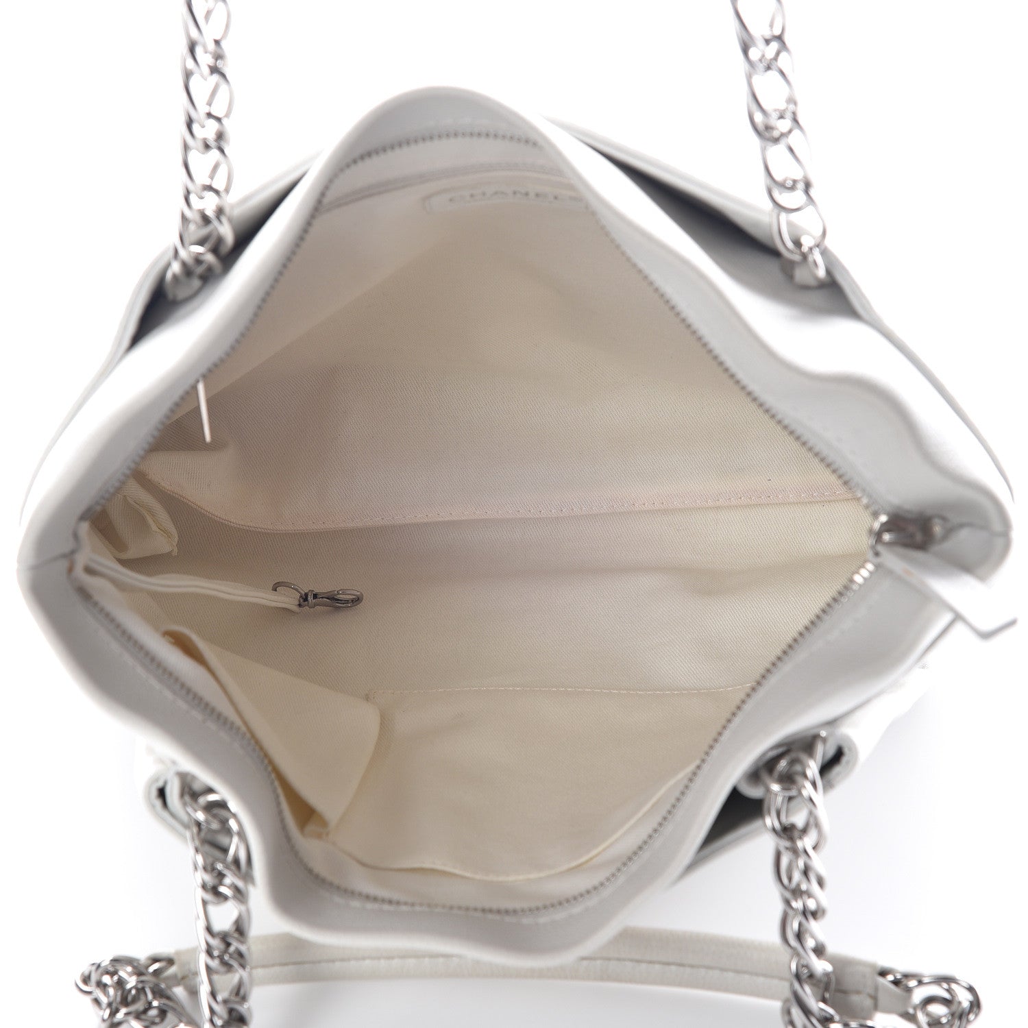 Chanel Caviar Large CC Tuck Tote Ivory 7 of 20