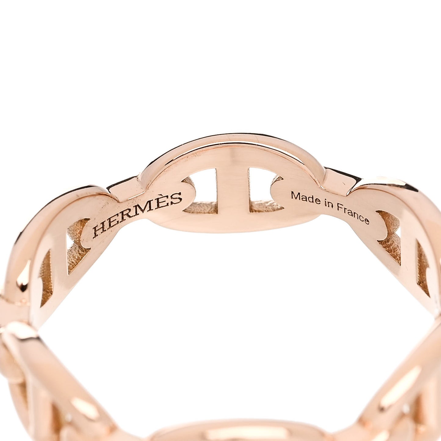 18K Rose Gold PM Chaine d'Ancre Enchainee Ring 56 7.5