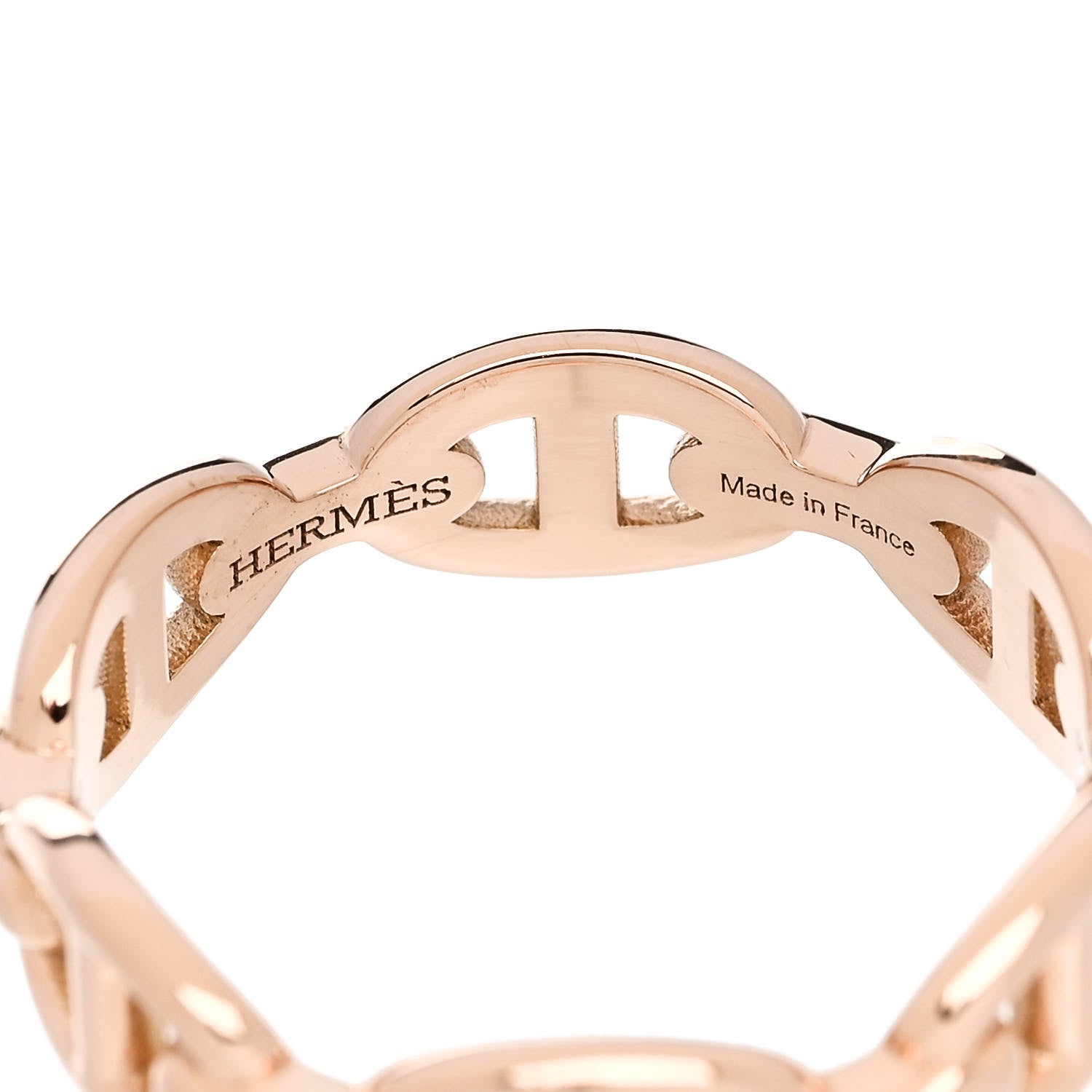 Hermes 18K Rose Gold PM Chaine d'Ancre Enchainee Ring 56 7.5 4 of 7