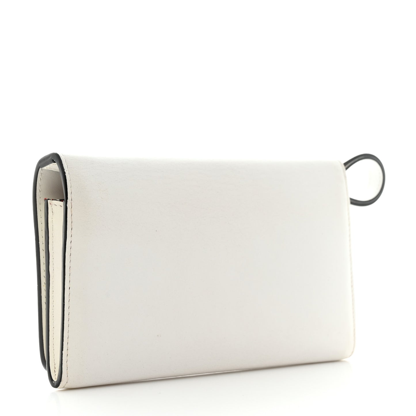 Calfskin Spikes Boudoir Wristlet White
