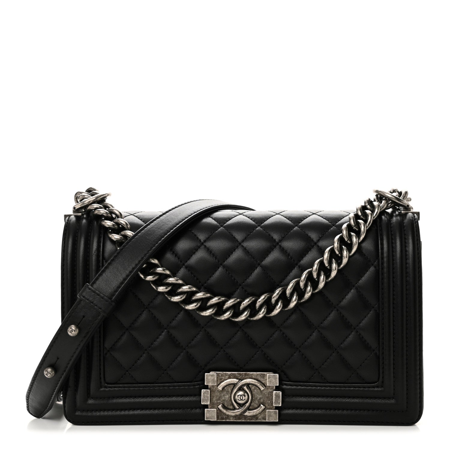 Chanel Lambskin Quilted Medium Boy Flap Black 1 of 11