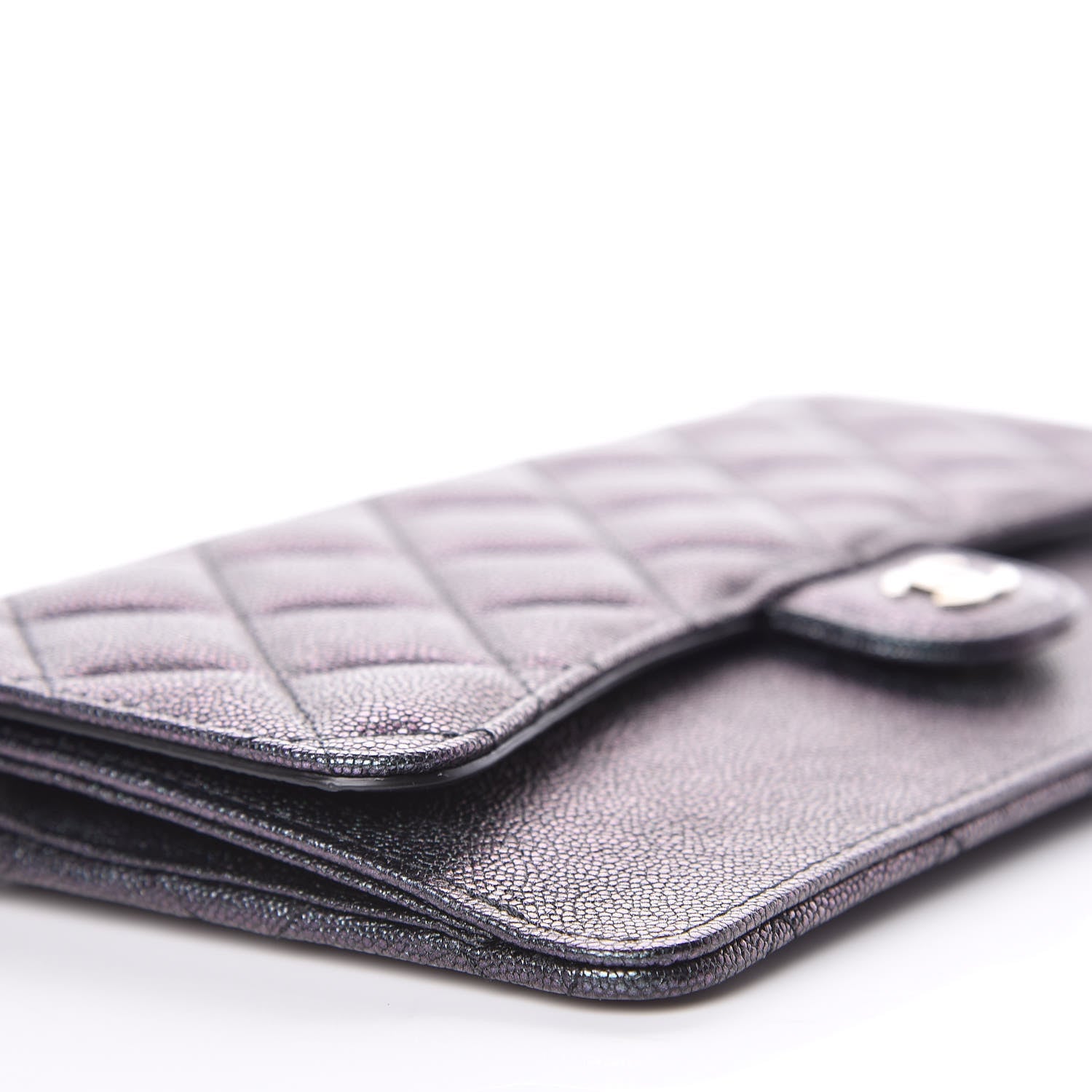 Chanel Iridescent Caviar Quilted Classic Pouch With Handle Black 8 of 10
