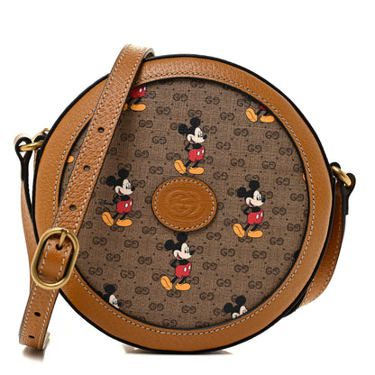 Gucci X DISNEY Mini Vintage GG Supreme Monogram Mickey Mouse Round Shoulder Bag Beige Vintage Sun Oil 1 of 10