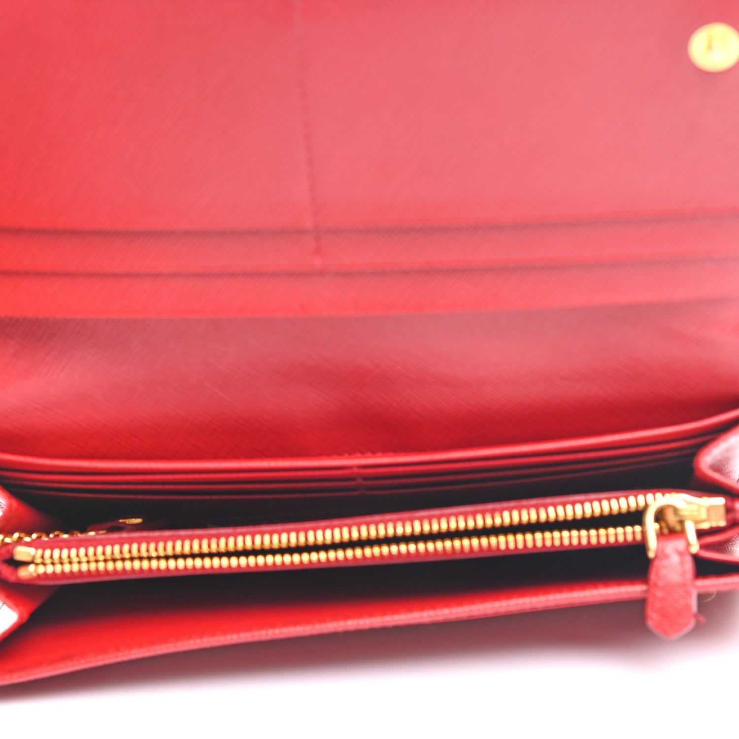 Prada Saffiano Metal Continental Flap Wallet Fuoco 6 of 12