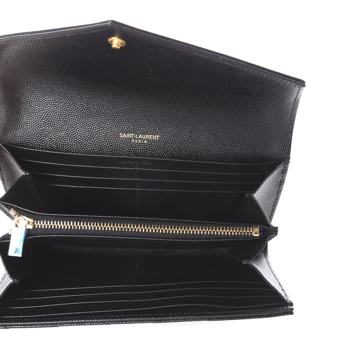 Grain De Poudre Matelasse Chevron Monogram Flap Wallet Black