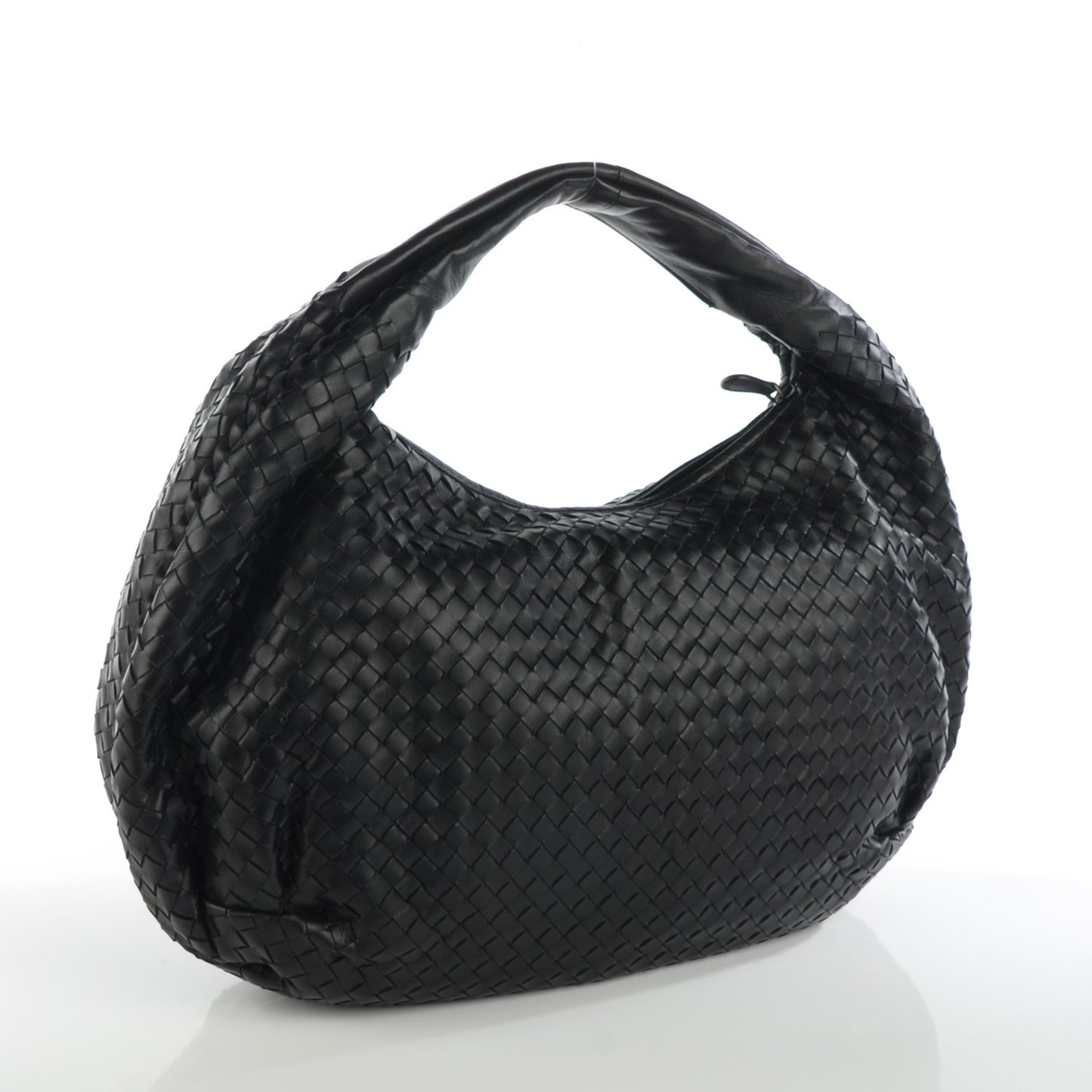 Nappa Intrecciato Large Belly Veneta Hobo Nero Black