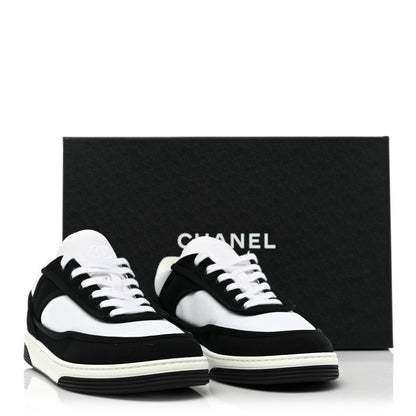 Chanel Fabric Womens Logo Sneakers 40.5 Black White 10 of 10