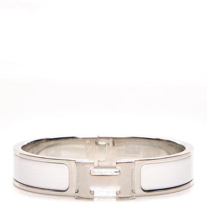 Hermes Enamel Narrow Clic Clac H Bracelet PM White 1 of 5