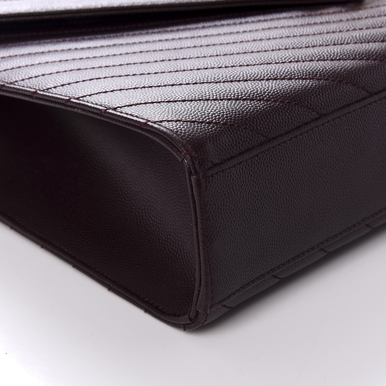 Saint Laurent Grain De Poudre Matelasse Chevron Large Monogram Satchel Rouge Legion 10 of 13