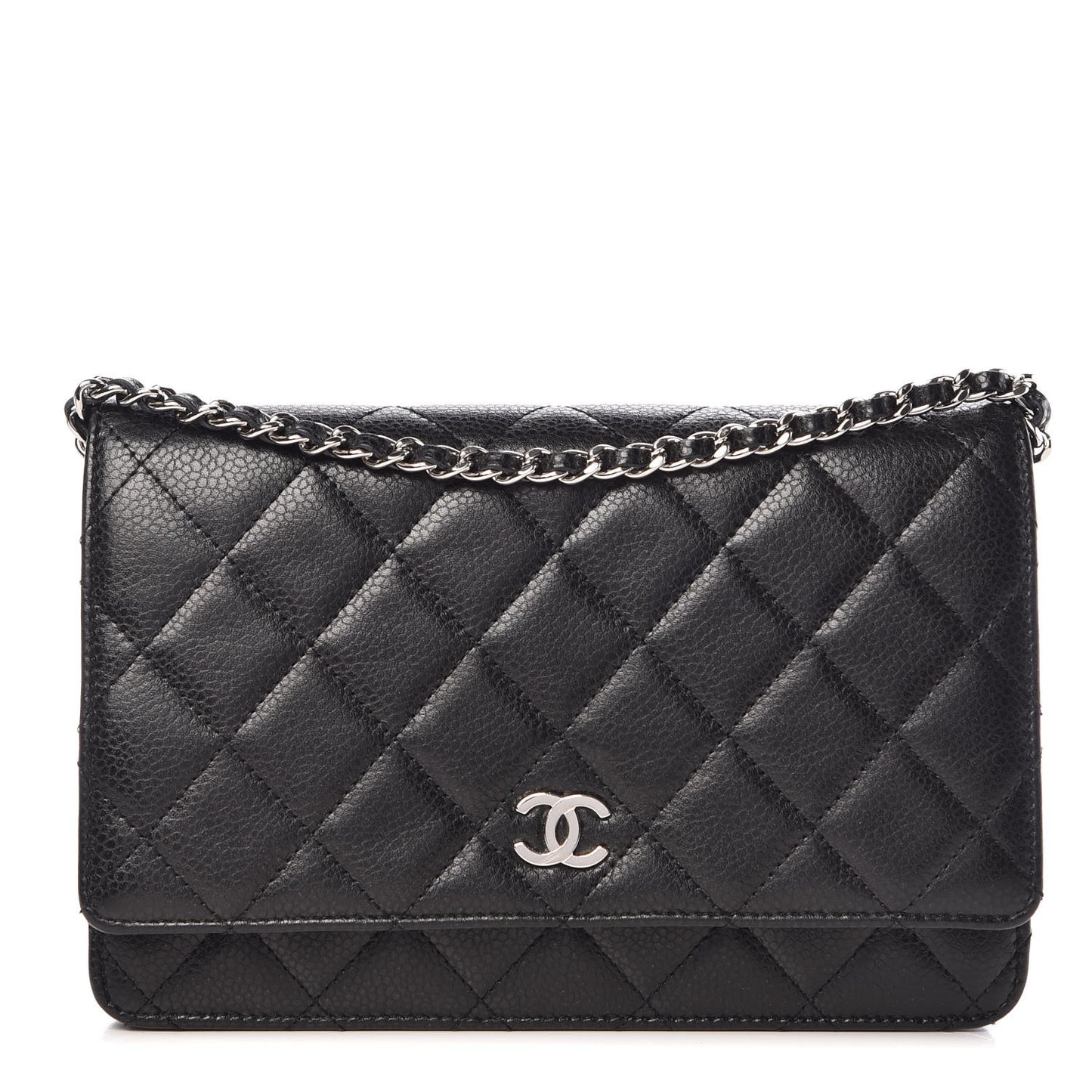 Caviar Quilted Wallet On Chain WOC Black