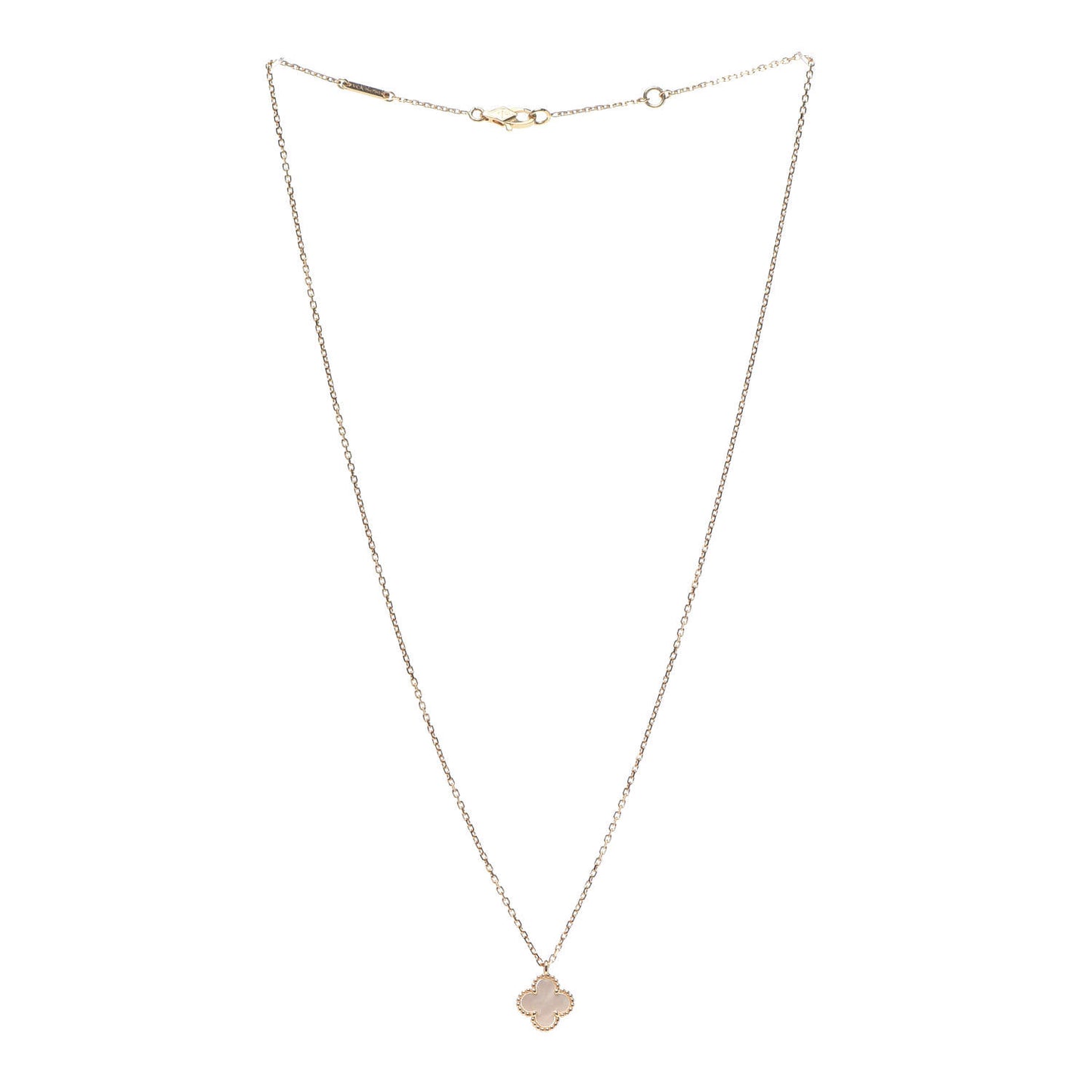 18K Yellow Gold Mother of Pearl Sweet Alhambra Pendant Necklace