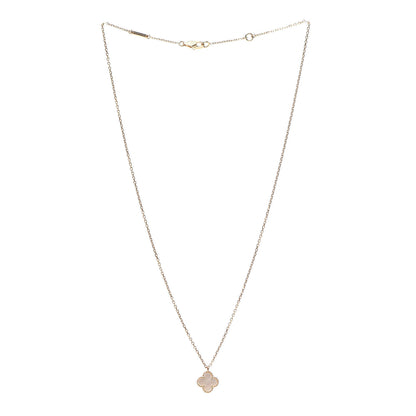 Van Cleef & Arpels 18K Yellow Gold Mother of Pearl Sweet Alhambra Pendant Necklace 3 of 8