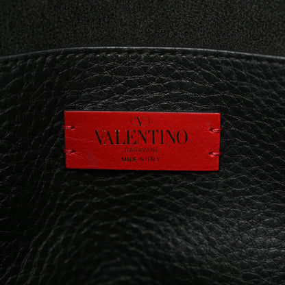 Valentino Garavani Grained Calfskin Rockstud Bucket Bag Black 7 of 12