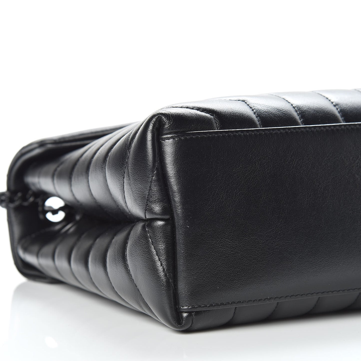 Calfskin Y Quilted Monogram Medium Loulou Chain Satchel Black