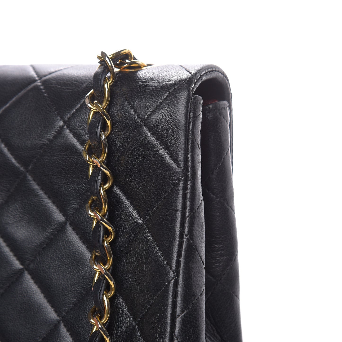 Lambskin Quilted Mini Square Flap Black