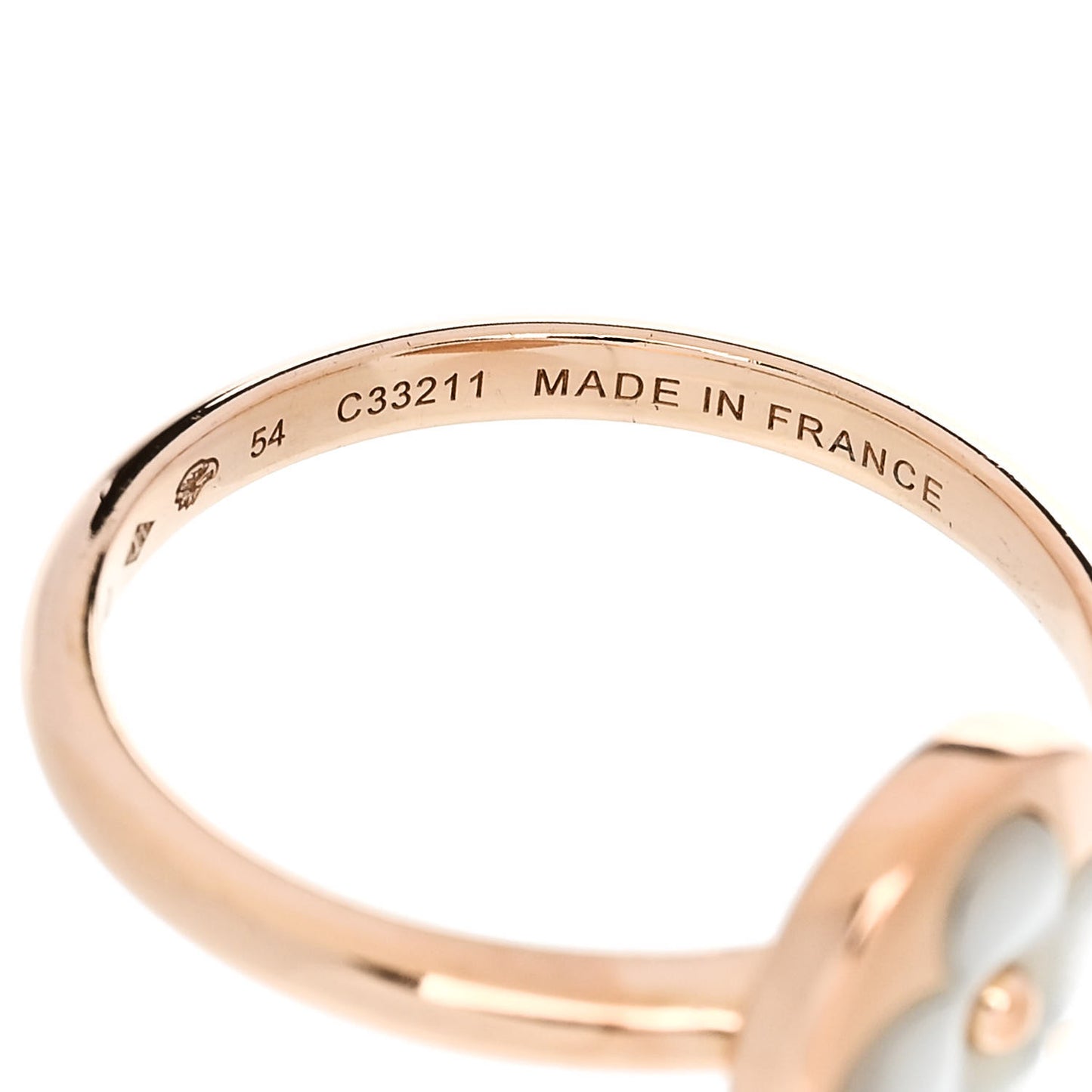 18K Pink Gold Diamond Mother of Pearl Mini Color Blossom Sun Ring 54 7