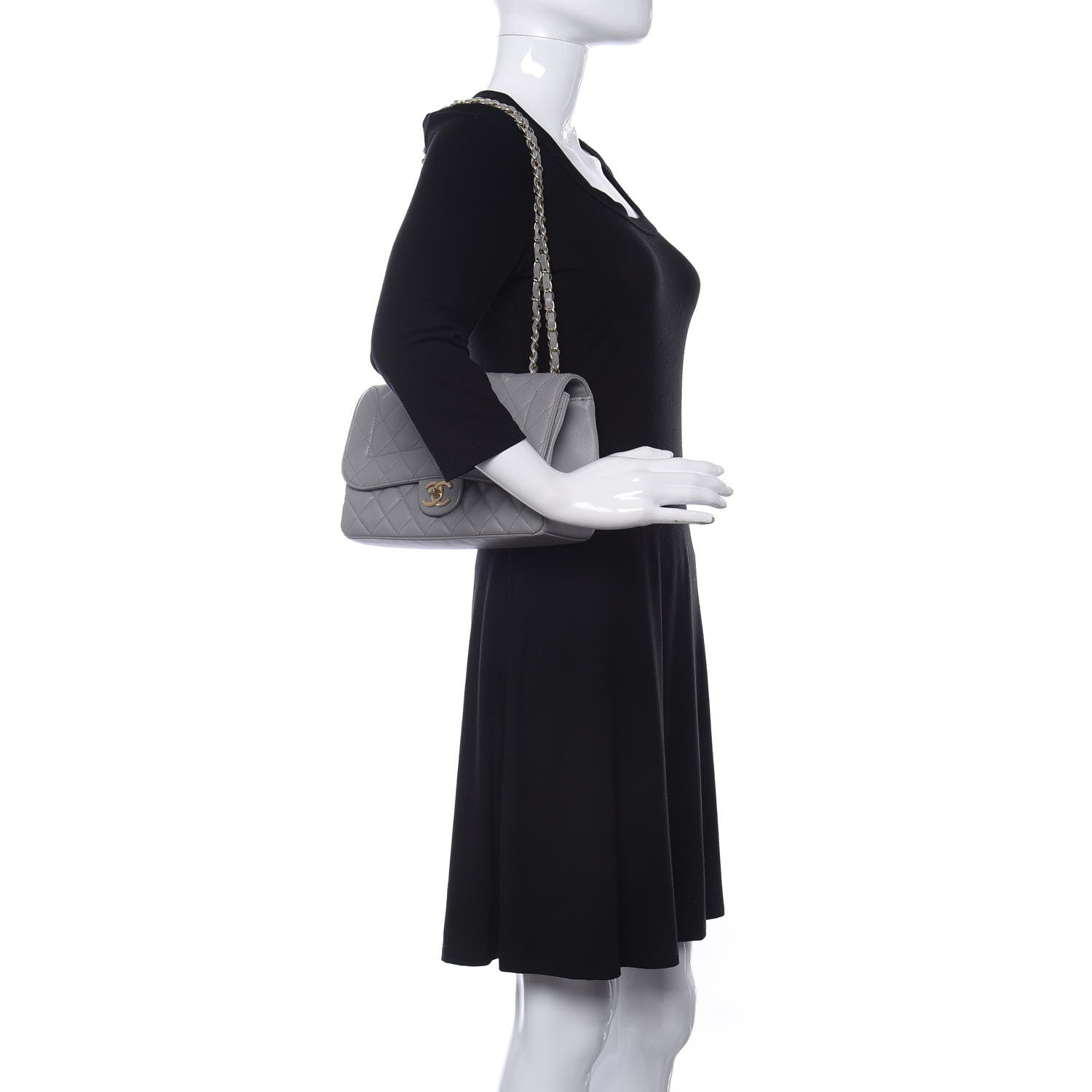 Chanel Lambskin Quilted Medium Mademoiselle Chic Flap Gris 2 of 10