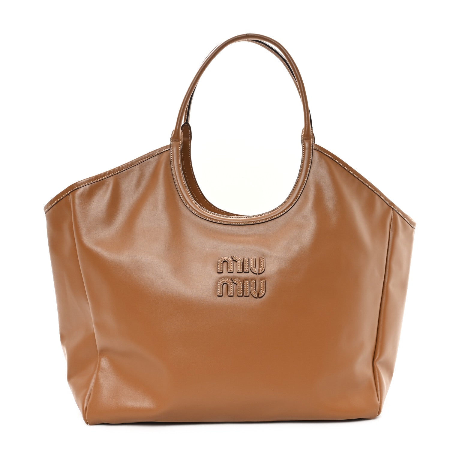 Miu Miu Nappa Large Ivy Tote Bag Cognac 1 of 11