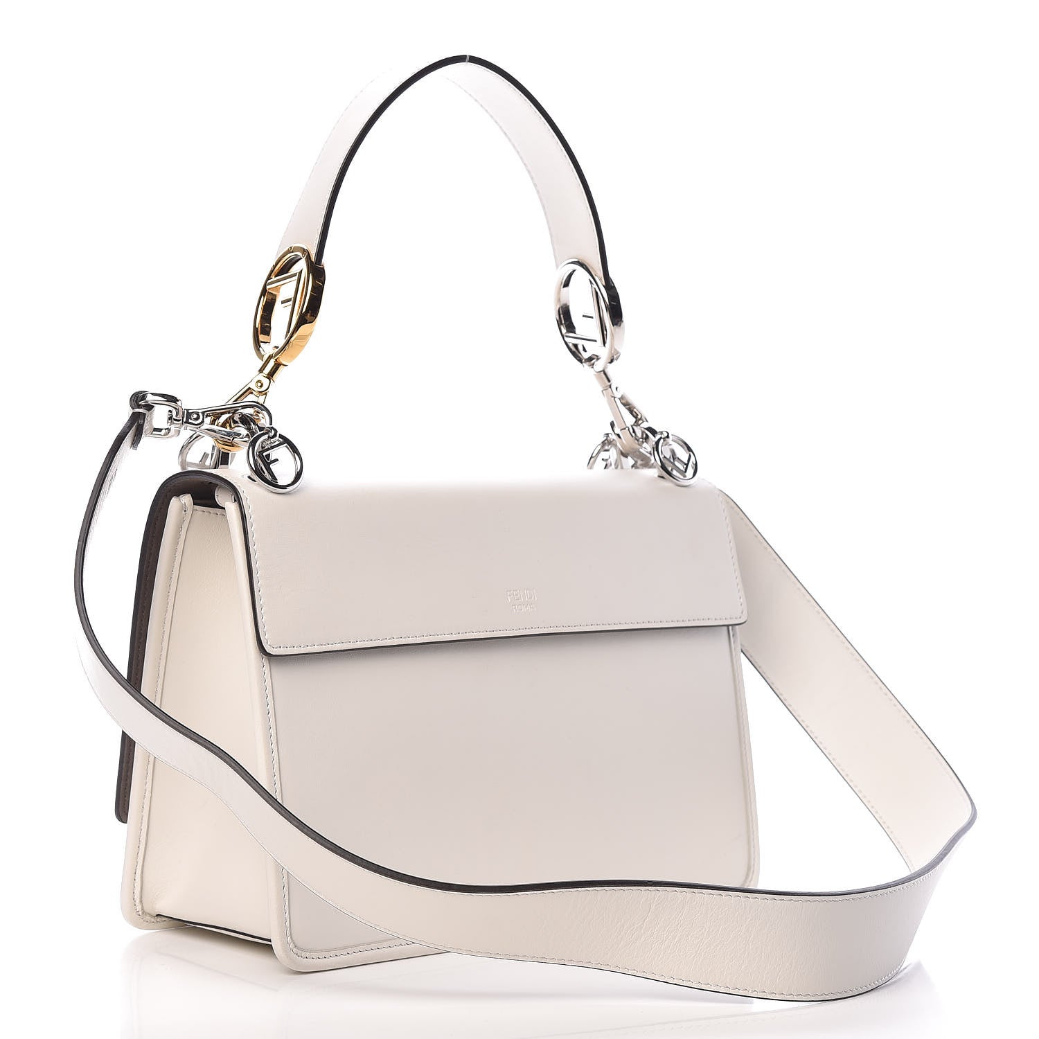 Fendi Vitello Century Opaco F is Fendi Kan I Shoulder Bag White Ice 3 of 12