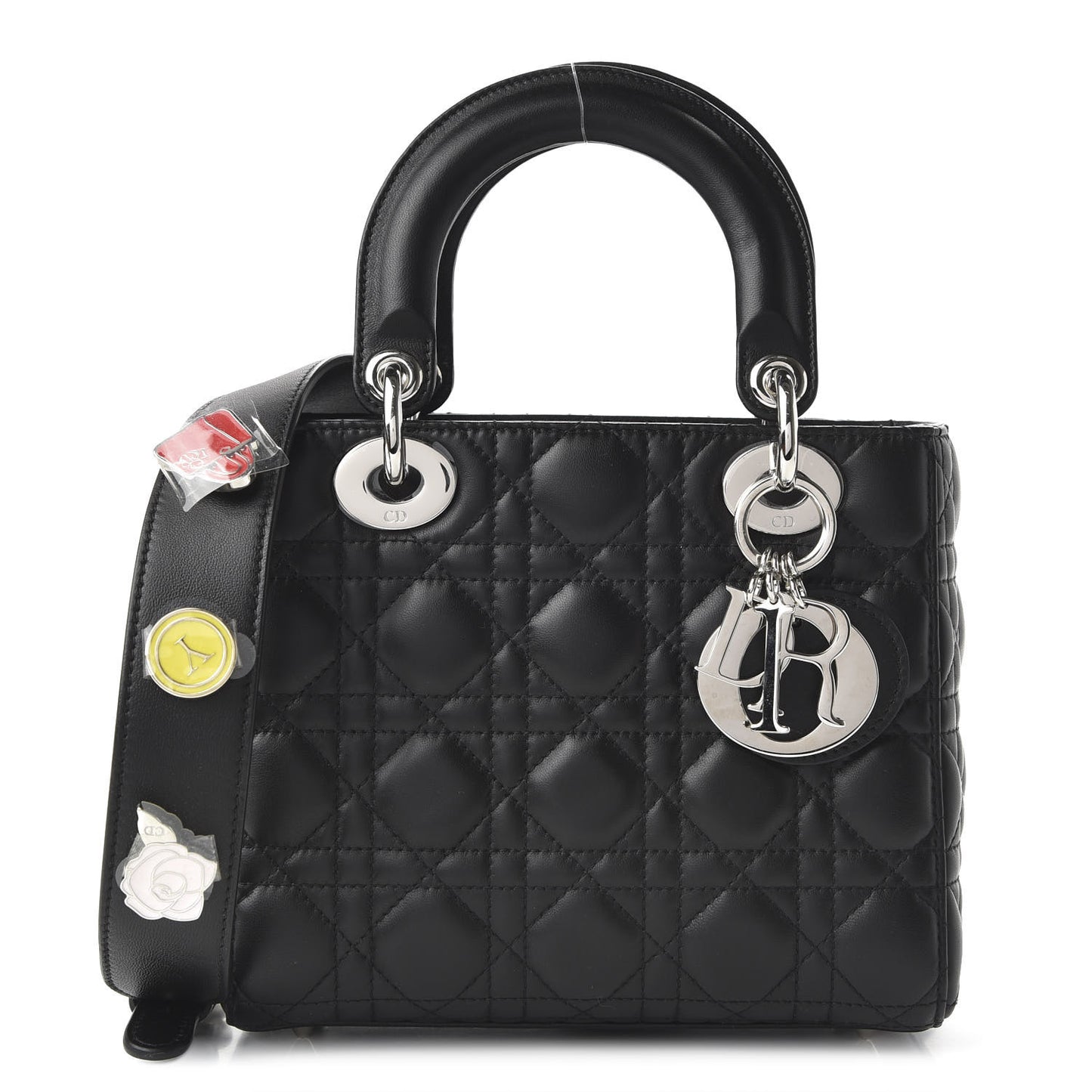Lambskin Cannage Small Lucky Badges My Lady Dior Black
