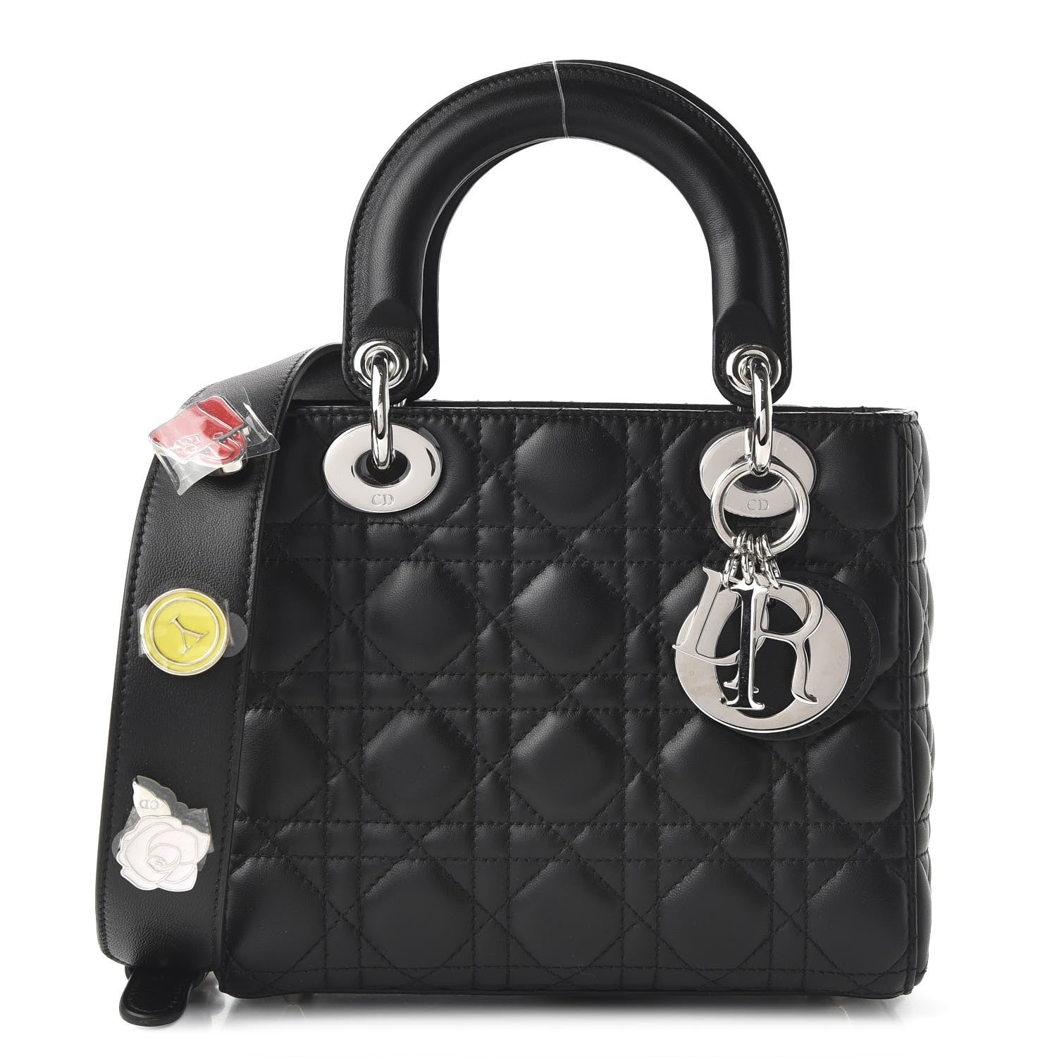 Christian Dior Lambskin Cannage Small Lucky Badges My Lady Dior Black 1 of 9