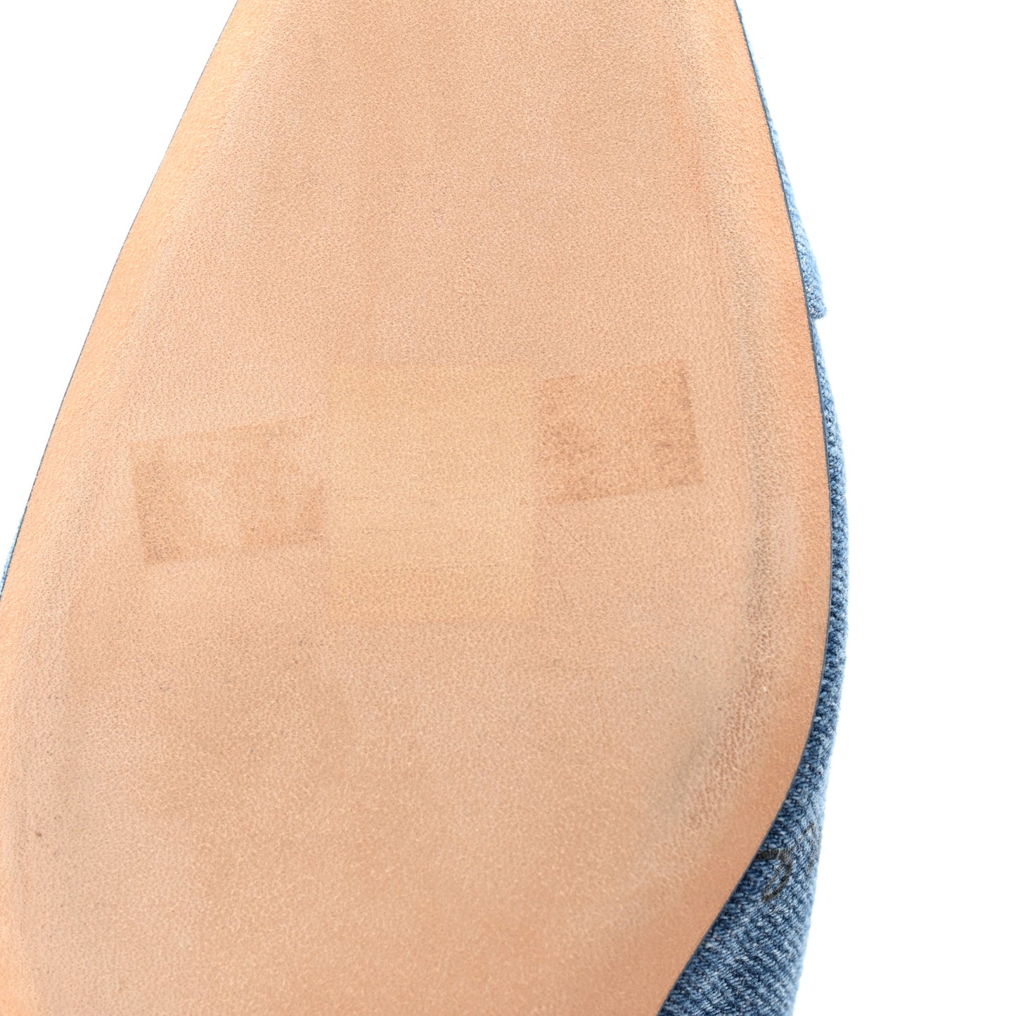 Denim Printed Denim Mood Cap Toe CC Slingback Flats 38 Light Blue Multicolor
