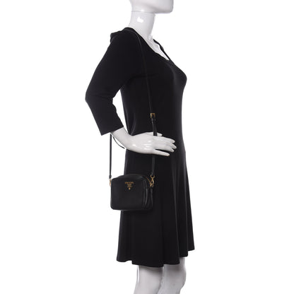 Prada Saffiano Lux Small Camera Crossbody Bag Black 2 of 10
