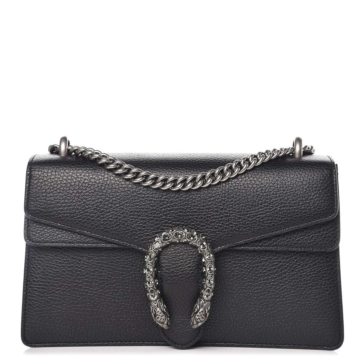 Pebbled Calfskin Small Dionysus Shoulder Bag Black