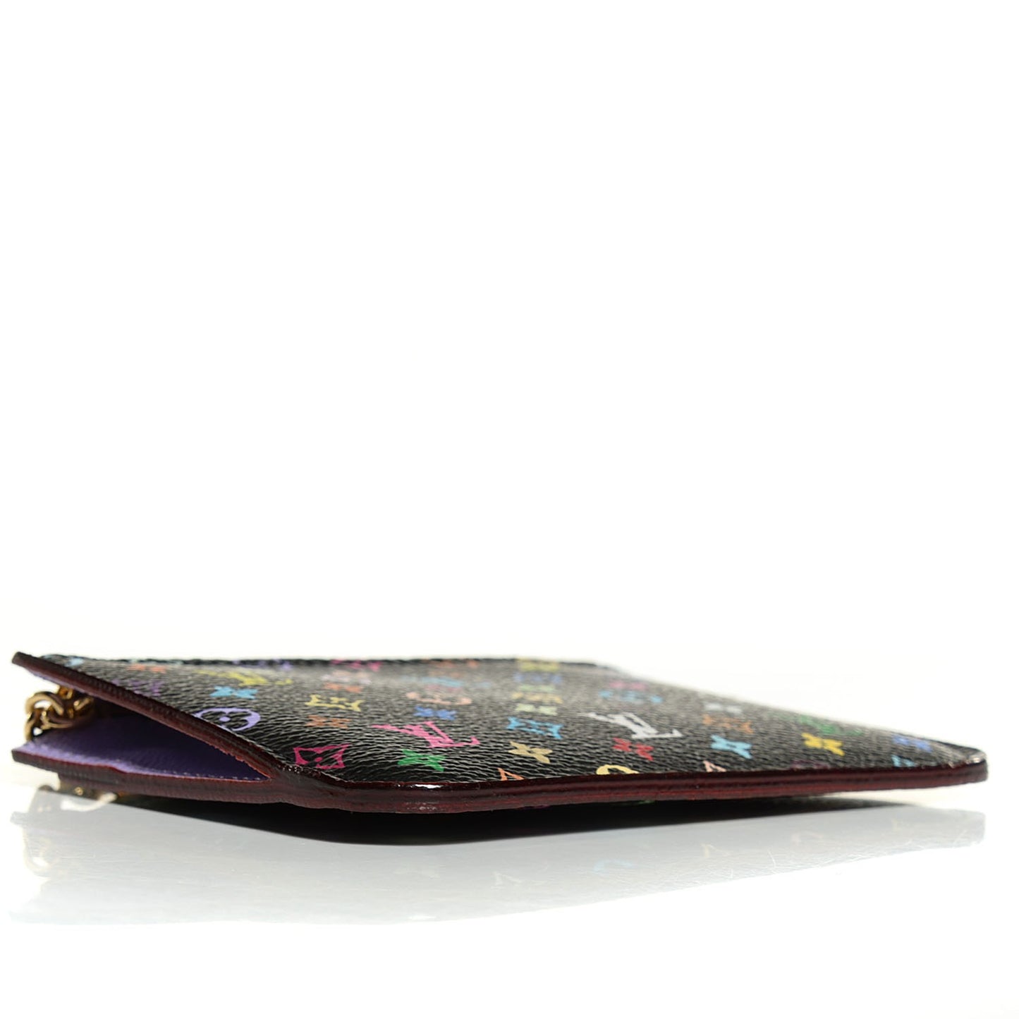 Monogram Multicolor Key Pouch Black Violet