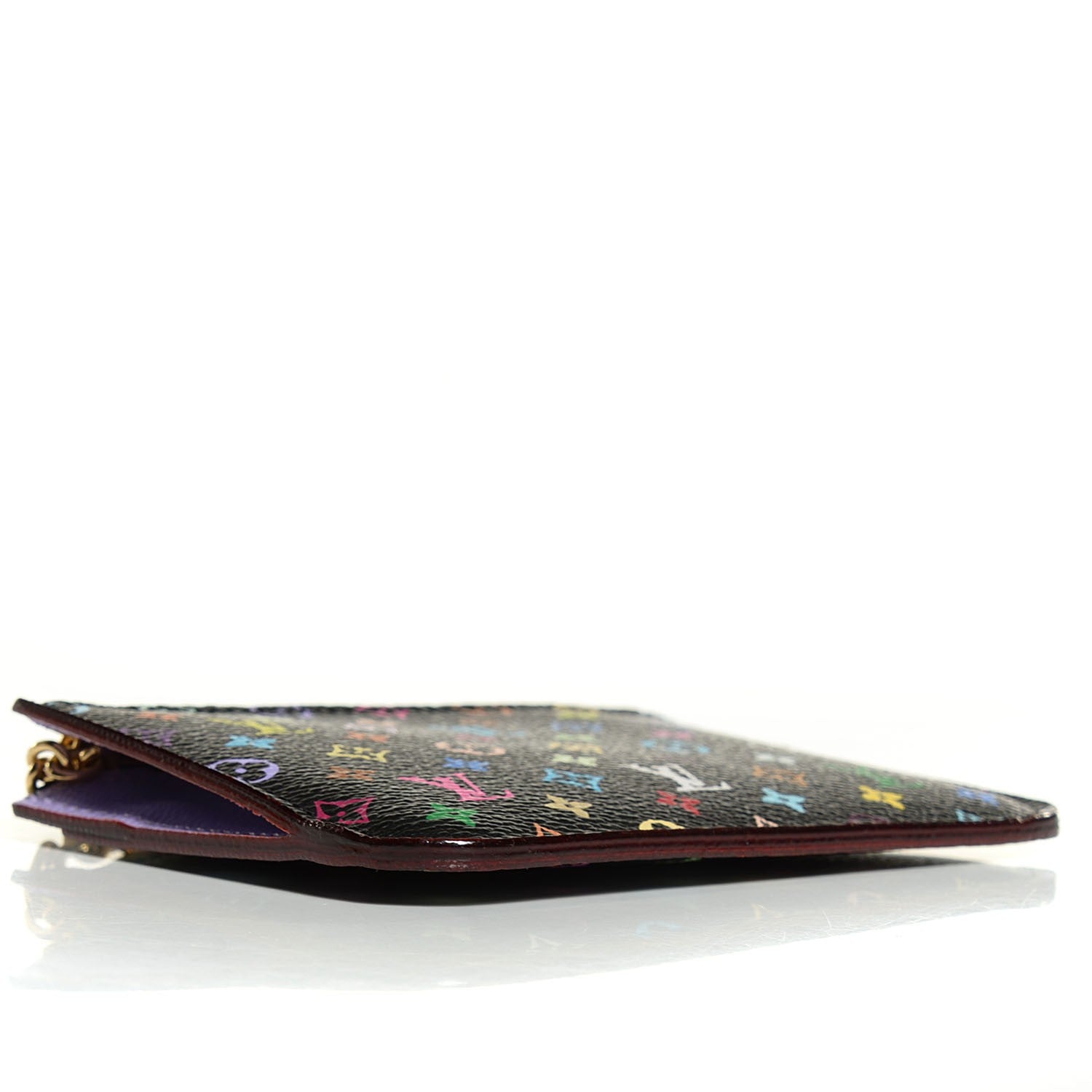 Louis Vuitton Monogram Multicolor Key Pouch Black Violet 4 of 8