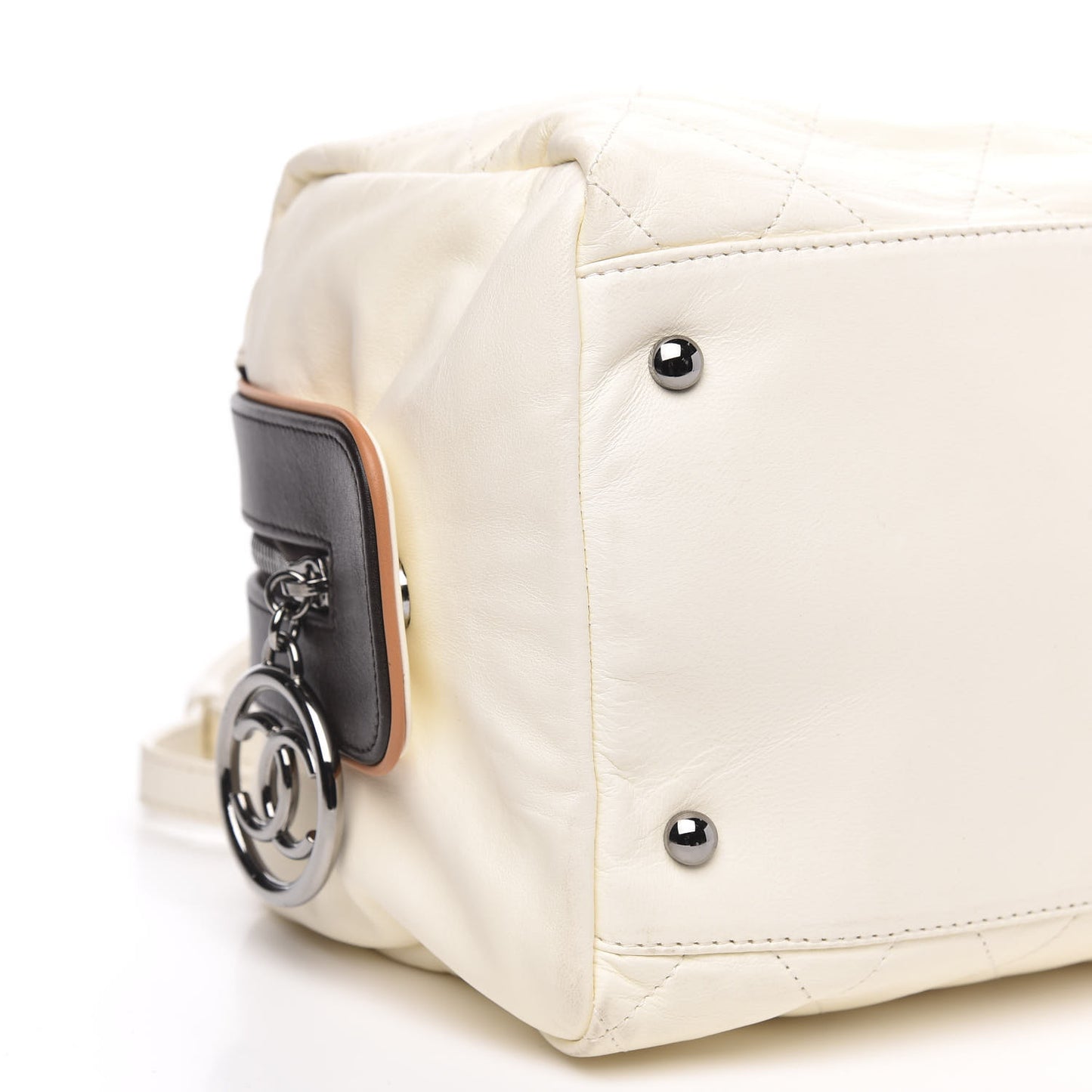 Lambskin Quilted Bowler White