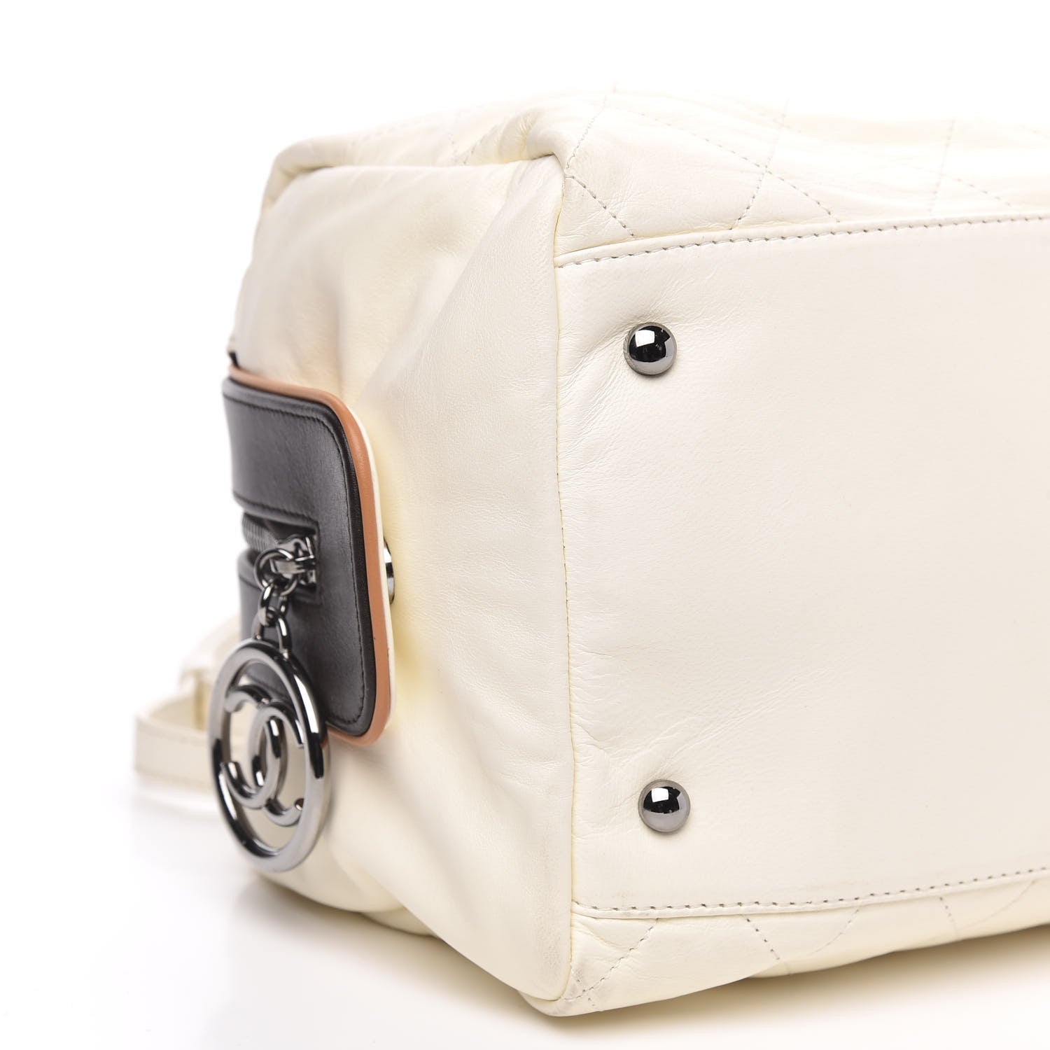 Chanel Lambskin Quilted Bowler White 8 of 11
