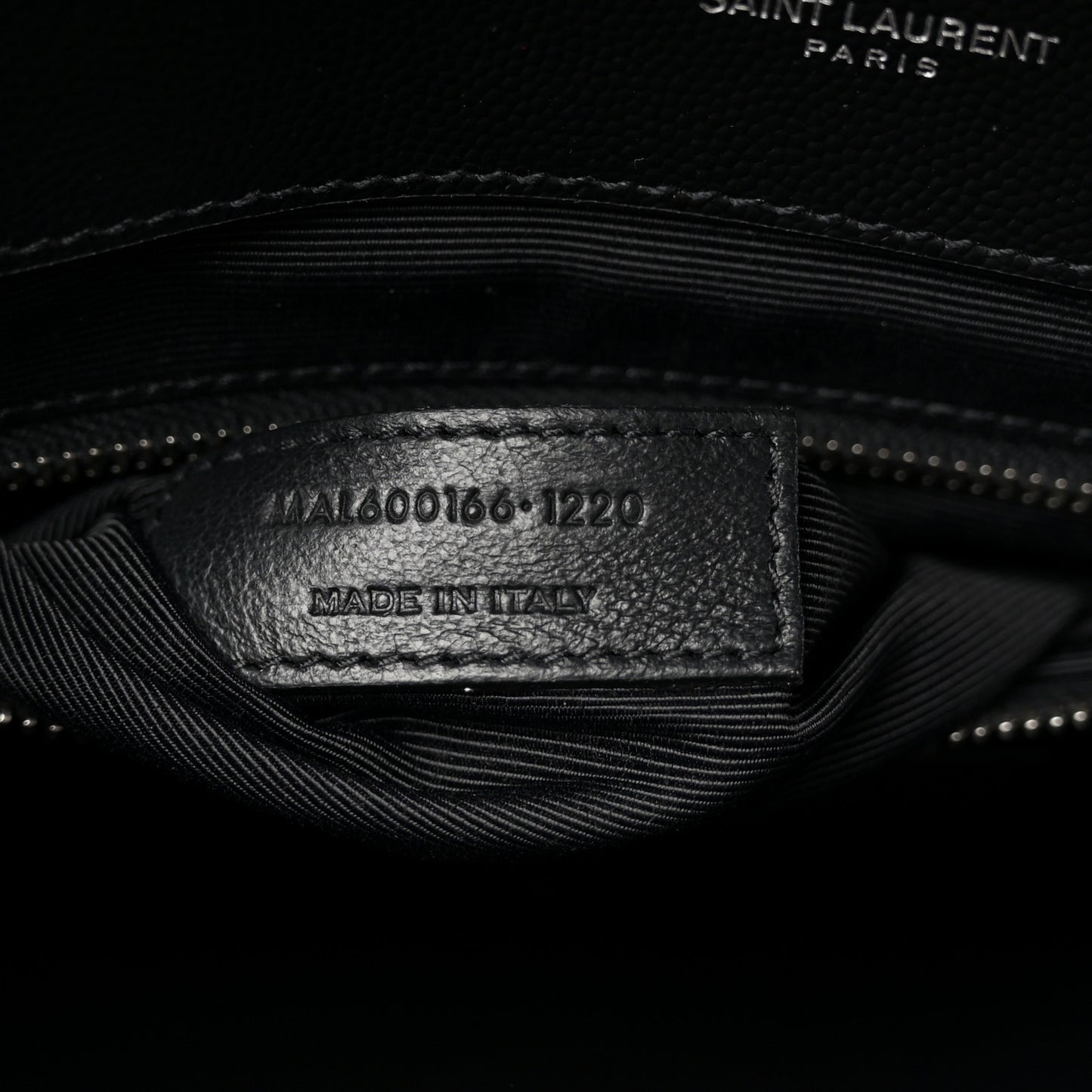 Grain De Poudre Textured Mixed Matelasse Large Triquilt Monogram Satchel Black
