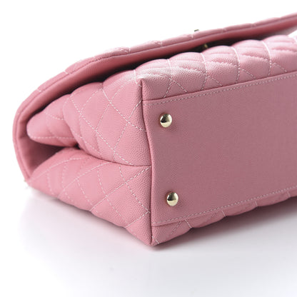 Chanel Caviar Quilted Small Coco Handle Flap Rose 6 of 10