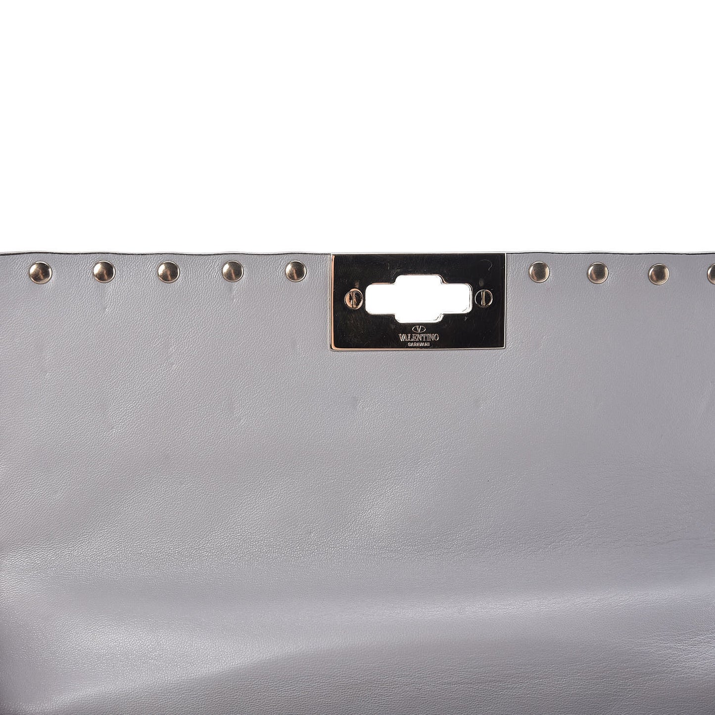 Nappa Medium Rockstud Spike Shoulder Bag Grey