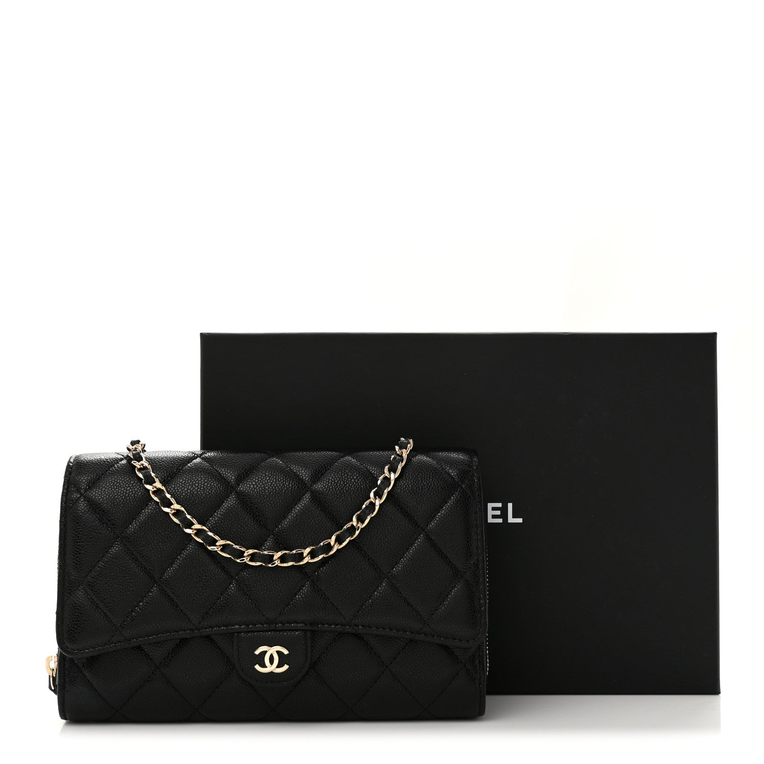 Chanel Caviar Quilted Phone Holder Wallet on Removable Chain Black 13 of 13