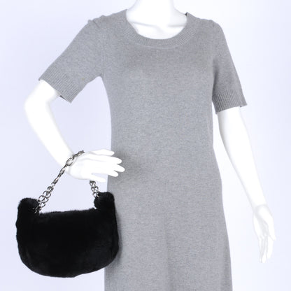 Chanel Rabbit Fur Hobo Black 2 of 6