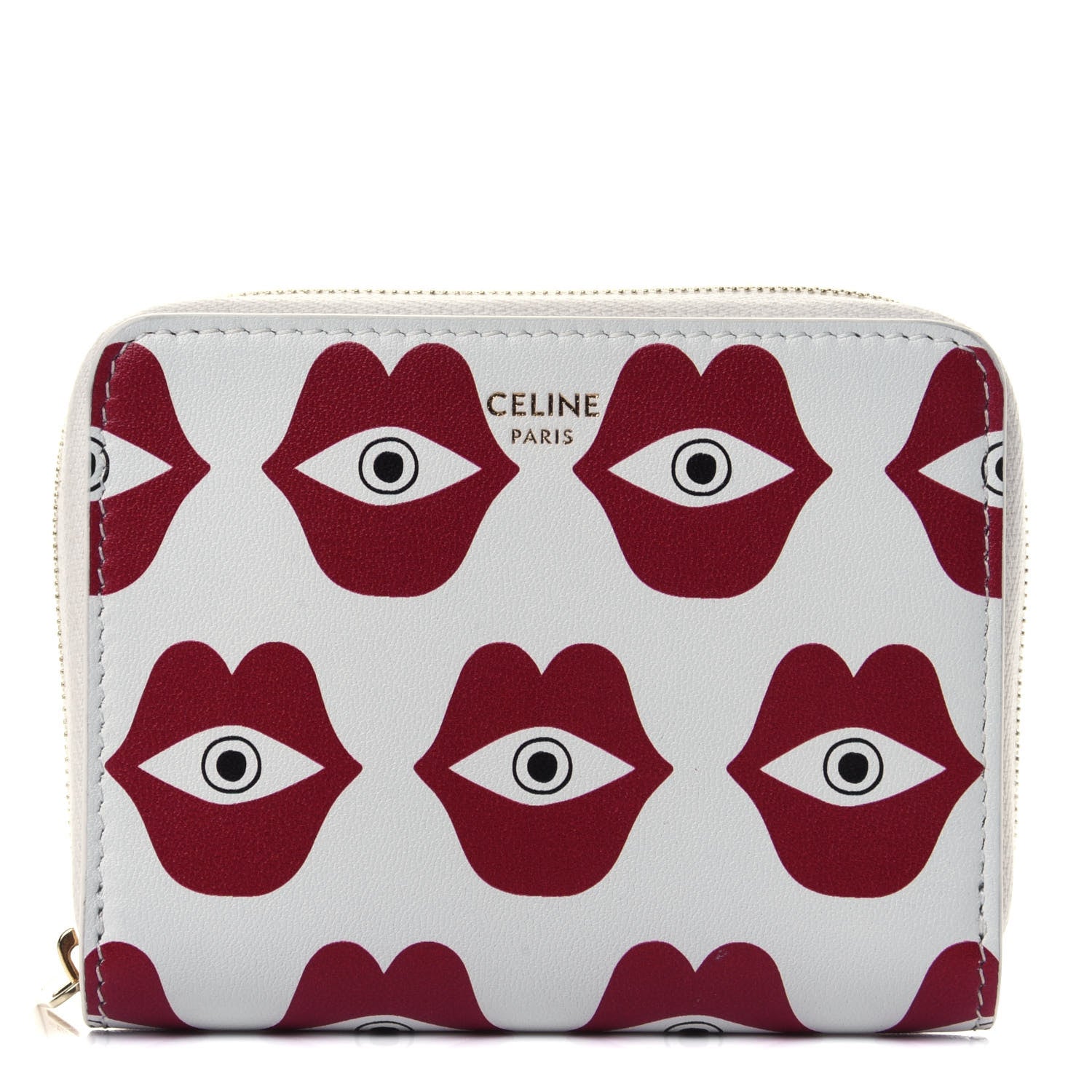 Celine X ANNELI SANAYE HENRIKSSON Smooth Calfskin Telepathic Compact Zip Wallet Red White 1 of 4