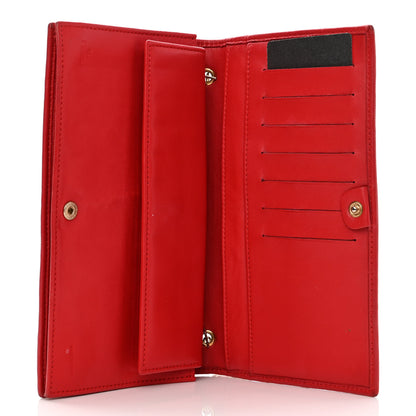 Fendi Nappa Logo Embossed Long Wallet on Chain Rosso 5 of 12