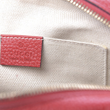 Gucci Pebbled Calfskin Small Soho Disco Bag Tabasco Red 6 of 11