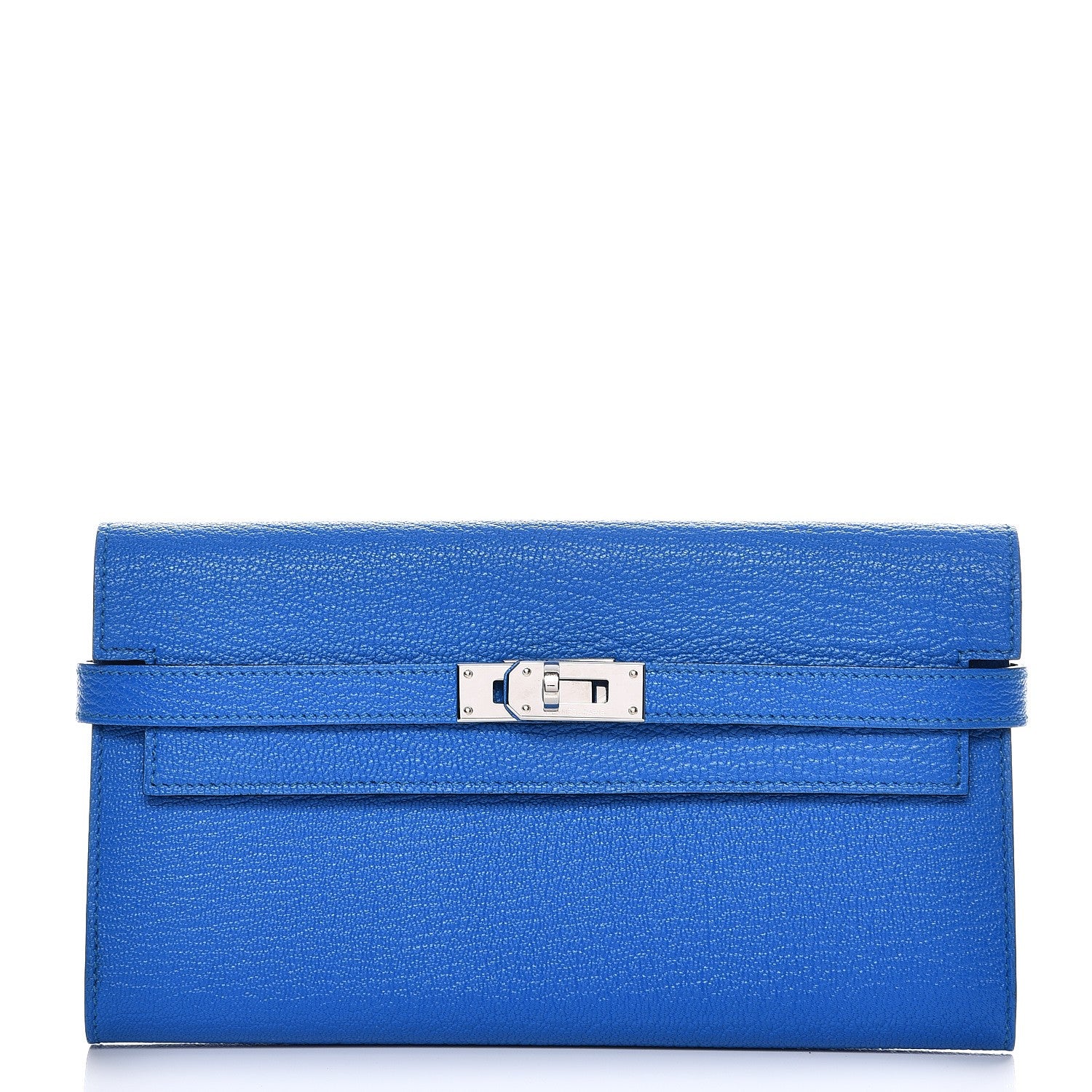 Hermes Chevre Mysore Kelly Longue Wallet Bleu Hydra 1 of 13