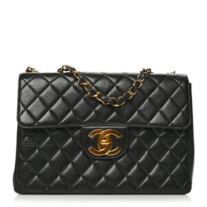 Chanel Lambskin Quilted Jumbo Single Flap Black 1 of 10