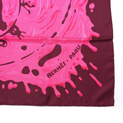Hermes Silk Peinture Fraiche Scarf 90 Prune Rose Indien 2 of 4