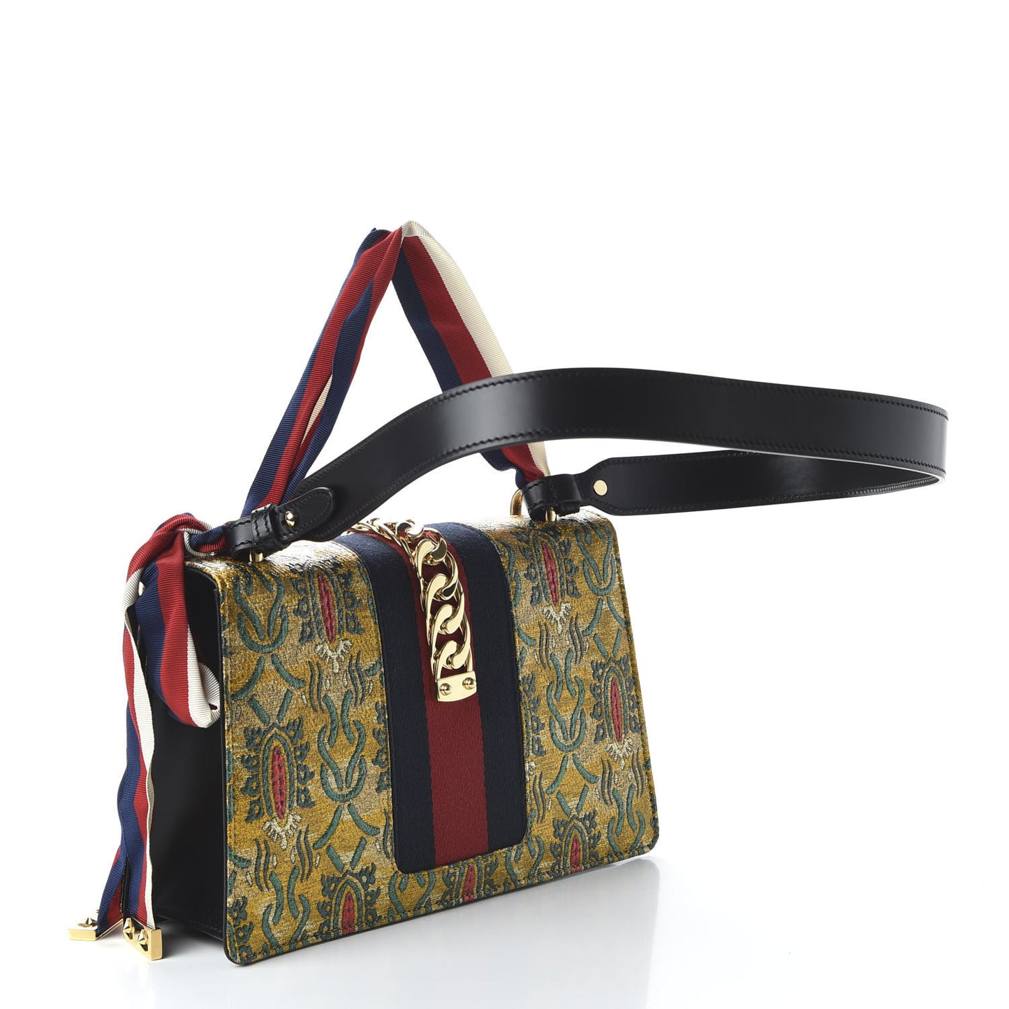 Iridescent Brocade Small Sylvie Shoulder Bag Gold