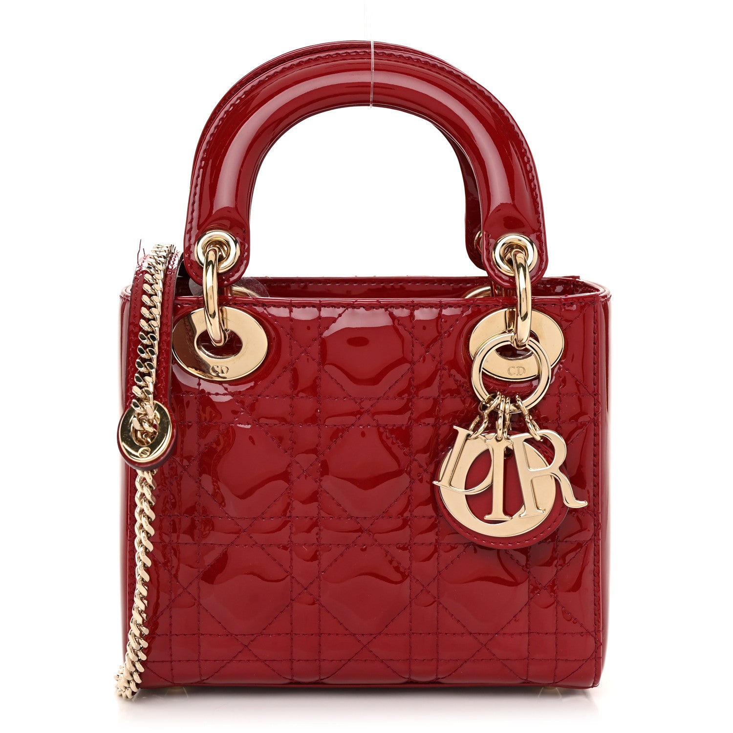 Christian Dior Patent Cannage Mini Lady Dior Red 1 of 10
