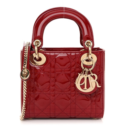 Christian Dior Patent Cannage Mini Lady Dior Red 1 of 10