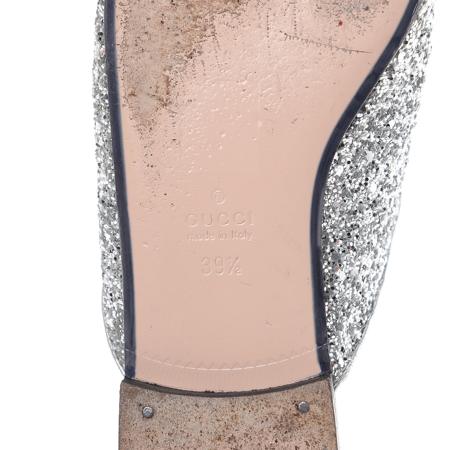 Glitter Womens Princetown Slippers 39.5 Silver