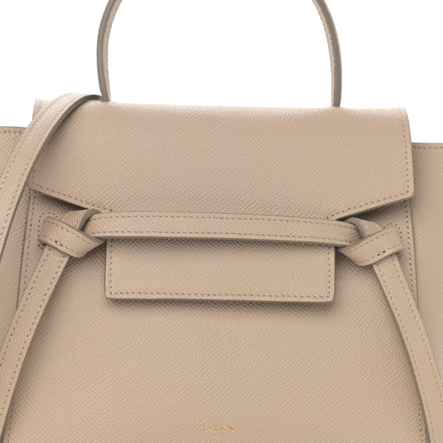 Grained Calfskin Nano Belt Bag Light Taupe