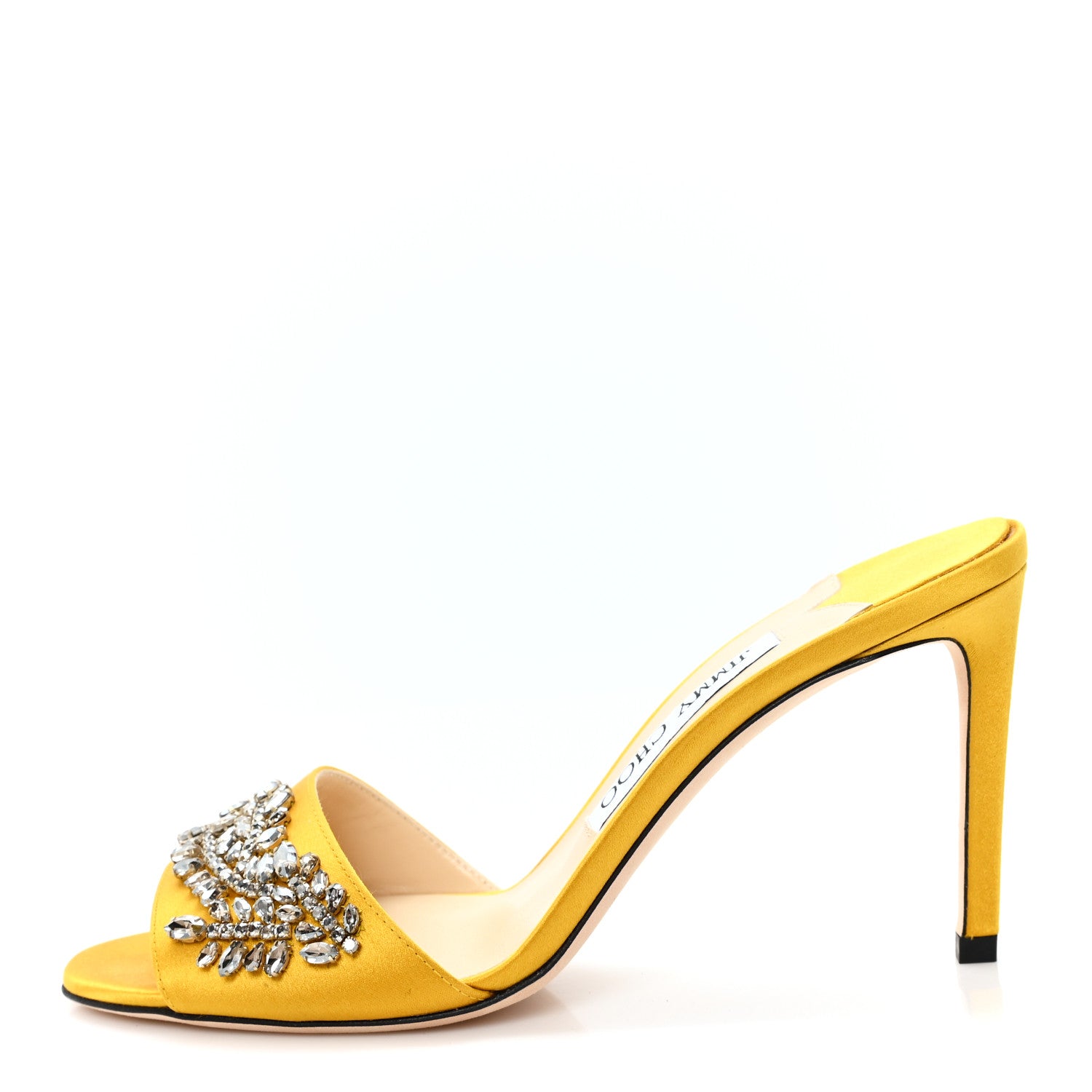 Jimmy Choo Satin Crystal Stacey 85 Sandals 37 Sun 1 of 9
