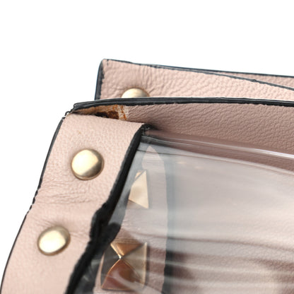 Valentino Garavani PVC Nappa Naked Rockstud Wristlet Clutch Poudre 7 of 7